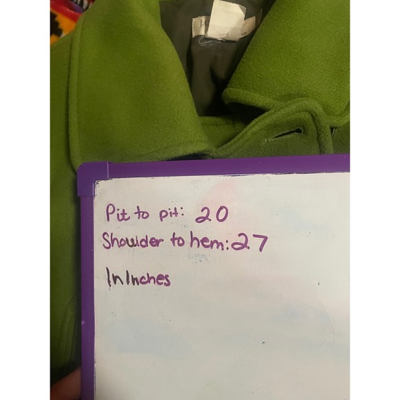 J.Crew Green Wool Cashmere Blend Double Breasted Pea Coat Jacket Womens Small - Picture 7 of 7